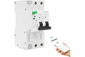 DEWINLVD Disjoncteur différentiel 63A 30ma Interrupteur différentiel WiFi Automatique tuya/smart life APP Reclosing Disjoncteurs électriques Protection contre les fuites réenclenchable sous-tension.