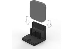 sciuU Soporte de Pared Universal, para TV Box/Switches de Red/Routers/Módems, Compatible con Apple TV, Sky Q Mini, etc.. Estante Mural, Instalación con Adhesivo 3M o Tornillos, Negro