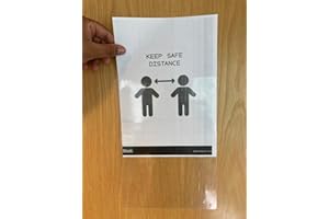 PICTUREHANGINGDIRECT Self Adhesive Sticky Back Clear PVC Pocket A3 A4 A5 A6 A7 Short Edge Open Display (A6 Size105x148 mmOR 4.1 x 5.8 inch)