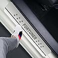 AC Door Sill/Foot Step Stainless Steel Scuff Plate Plates Compatible with Toyota Old Fortuner (Set of 4 Pcs)