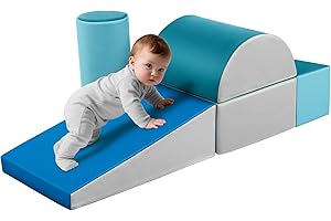 Wilwolfer Indoor Soft Play Equipment for Toddlers: 5 PCS PU Leather Baby Soft Play Set for Climbing and Crawling - Foam Blocks Toys Cylinder Set for Kids Motor Development