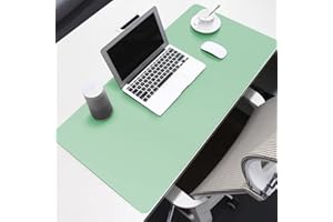 FYSARAN Non-Slip Desk Pad, Waterproof PVC Leather Desk Blotter, Office Desk Mat, Large Mouse Pad, Easy Clean Table Protector, Laptop Desk Writing Mat for Office Work/Home/Decor (Light Green, 60 x 35 cm)