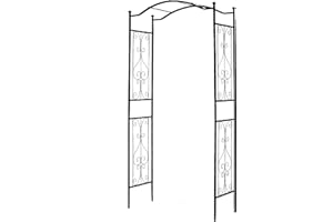 SCENDOR GARDEN Arche de Jardin décoration pour Le Jardin Arche Plantes grimpantes, métal, 234 x 112 x 45 cm Noir