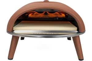 DeliVita Diavolo Gas-Fired Portable Pizza Oven – Powered by Propane, Butane or Camping Bottles, Includes Accessories - Folding Peel, Carry Case, Temperature Gun, Camping Regulator and Gas Regulator