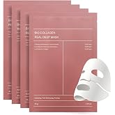 Bio Collagen Mask, Pack 5 Korean Collagen Bio Facial Mask, Intensive Night Moisturizing, Brightens the Skin, Reduces Wrinkles