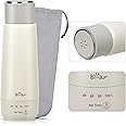 Bear Portable Travel Electric Kettle with 4 Temperature Control Settings and Keep Warm Function,Fast Boil 300ml Capacity - Double Layer 304 Stainless Steel - Includes Storage Bag-Plugged in to Use