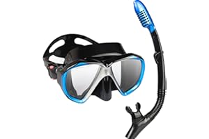 EXP VISION Masque de plongée,180°View HD Masque de Snorkeling/Plongée, Anti-Buée Lunettes de plongée et Anti-Fuite Masque de plongée en apnée Set de Plongée pour Adultes et Enfants