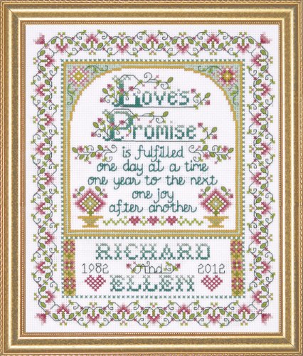 Tobin Design Works Loves Promise Cross Stitch Kit, Multi-Colour