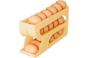 Ruwshuuk Dispenser automatico per uova | Portauova automatico a 3 livelli | Contenitore organizer per uova, porta uova, salvaspazio da cucina per armadio frigorifero