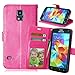 Produktbild Nancen Compatible with Handyhülle Galaxy S5 / I9600 SM-G900F (5,1 Zoll) Lederhülle Style Acht Farbe Weich PU Flip Case Ledertasche/Schutz Etui, Karten Slot Foto Wallet Hülle