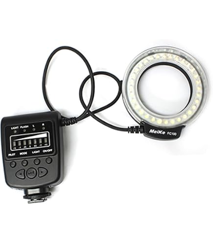 Makro-Ringblitz Mit 48 LEDs & LCD – Für DSLR-Kameras, Inkl. 9 Adapterringe & Diffusoren