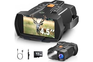 XOOIOOY Gafas De Visión Nocturna para Adultos 4K: Pantalla Grande de 4.5" Binoculares Tácticos - Gafas Infrarrojas para Cazador - Regalo de Electrónica Digital - Regalos de Caza para Hombres/Papá Tecnológicos