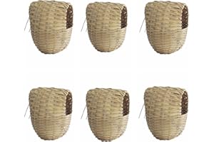 Moondown Farm Finch Nesting Box Wicker Medium or Large with Hooks (6 PACK) (Large 11 x 11 x 15)