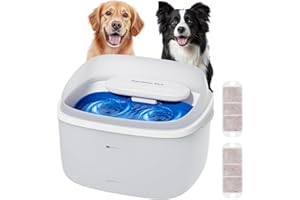 Gardner Pet Fontaine à Eau pour Chat et Chien 8L - Fontaine Automatique avec Filtre, Flux Tourbillonnant, Silencieuse, Réservoir Transparent et Cache Anti-Éclaboussures-Blanc【sans Adaptateur】