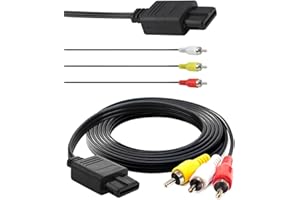 QAUM Cable AV Audio Video RCA Pour Nintendo N64 Câble Composite D'alimentation Stéréo Audio Vidéo AV RCA Pour Gamecube Super Nintendo/Ngc/64/N64/Snes/Gc, 6 Pieds 1,8 M