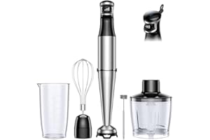 TWOMEOW Hand Blender, Soft Start Variable Speed 5 In 1 Stick Blenders For Kitchen 1100w Scratch Resistant Immersion Blender With Whisk, Milk Frother, 800ml Beaker, 600ml Chopper For Soup Smoothies