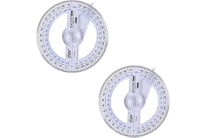 N\A 2PCS 360 Degree Angle Measure Circle Protractor 360 Degree Protractor for School Classroom Office Drafting Measuring
