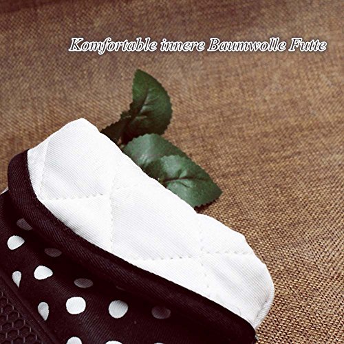 Leesentec Bilayer Hitzerbeständige Ofenhandschuhe, Silikon, 2x Pack, Backhandschuhe, Topfhandschuhe, Grillhandschuhe (Braun) - 5