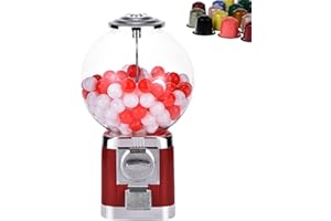 DOJOEUU Capsule Machine, Chewing Gum Machine, Coin-Free, Bubblegum Maker for 3.2 cm Balls, Coffee Capsule Storage Machine for Home, Toy Stores (Red)