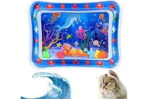 Maikaibuzi Sensory Water Play Mat for Cats,2024 Sensor Water Playmat,Thickened Water Sensor Play Mat for Cats,Water Sensory Playmat with Fish for Pet Play,Cat Water Play Mat