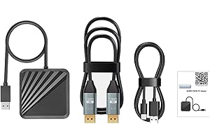 LICHIFIT Adattatore per PS VR2 a computer Windows, kit adattatore PC per PS5 VR2 connettore convertitore con cavo di alimentazione di tipo C e cavo DisplayPort 1.4 HD per PlayStation 5 VR2