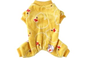 XIAOYU Lindo pato coral polar ropa para mascotas, sudadera con capucha para perro, pijamas suaves, ropa de invierno (XL)