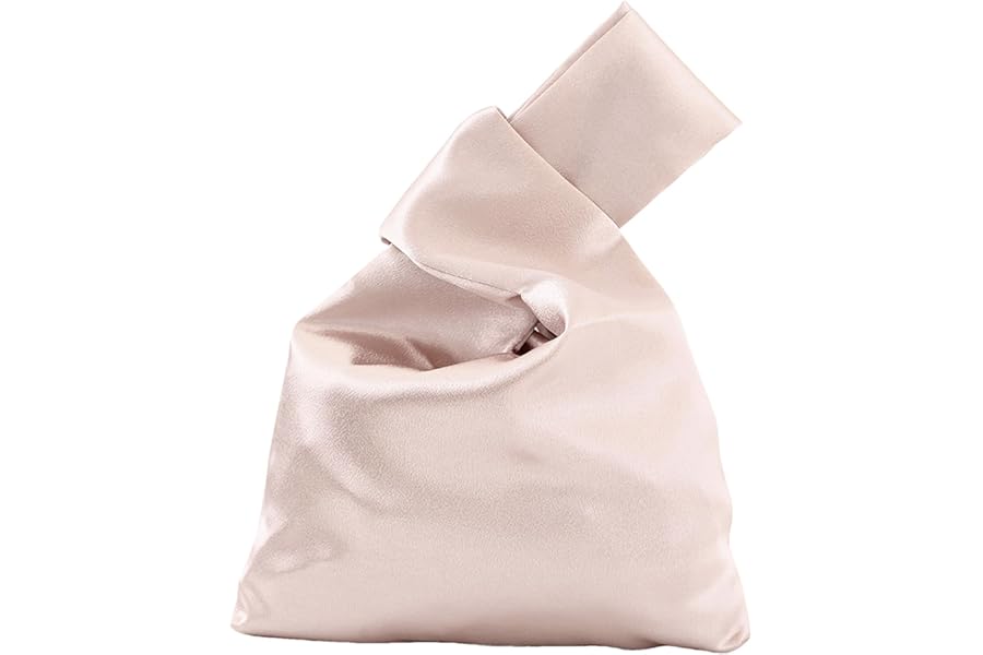Anopo Small Satin Japanese Knot Bag for Women Elegant Evening Clutch Wrist Bag Wristlet Purse