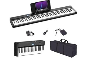 OYAYO Upgraded Folding Piano Keyboard 88 Key Full Size Semi-Weighted Keyboard Support MIDI, Bluetooth Portable Foldable Keyboard Piano with Sustain Pedal and Piano Bag, Sheet Music Stand the Best Gift