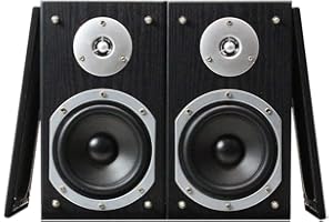Fenton SHFB55B 5" Passive Bookshelf Speakers Pair - 2-Way Surround Sound System for Home HiFi Cinema, 140W Max, Black Wood Finish