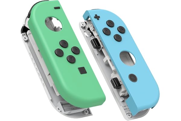 eXtremeRate Switch Joycon Coque avec Bouton,Cover Accessoires pour Nintendo Switch OLED Joycon-Menthe Vert et Bleu Céleste