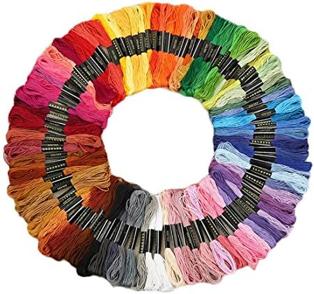 Tenshing 50 Skeins Soft Cross Stitch Threads ,Rainbow Color Embroidery Thread Embroidery Sewing Floss, Crafts Floss