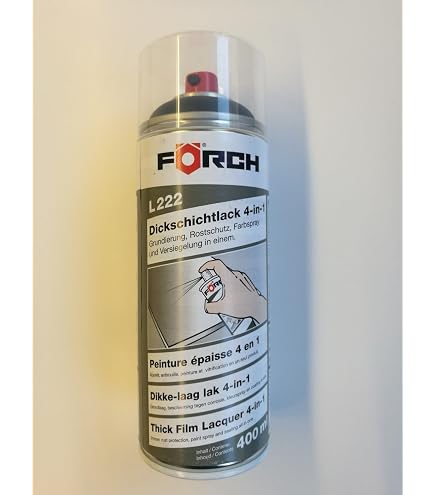 Förch 4-in-1 Dickschichtlack Spray – 400 Ml, Grauschwarz, Für Metall, Holz, Rost
