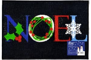 JVL Festive Christmas Machine Washable Indoor Doormat, Noel, Black, Size: 40x57cm Approx…