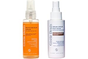 GISELE DENIS GISÈLE DENIS - Pack Capilar, Protector Solar Térmico 100 ml + Serum Postsolar 100 ml para el Pelo, Tratamiento de Hidratación, Protege, Nutre y Repara, Restaura la Fibra del Cabello