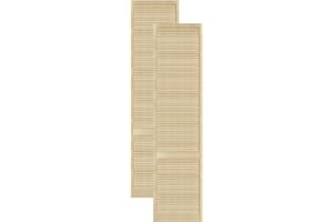 DecoMeister Mobili Porta Lamella Porte Pino Mobili Anteriore Pino Non Trattato Armadio Porta Armadio Aperto Lamelle 594x2422 mm Confezione da 2 pezzi in legno massiccio a venatura naturale