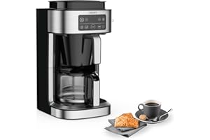 Krups Cafetière filtre Aroma Partner, Bac à café hermétique intégré, Dosages automatiques et précis grâce au système de levier intelligent, 10 à 15 tasses, Capacité 1,25 L KM760D10