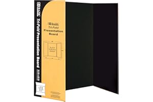 BAZIC PRODUCTS BAZIC 36 X 48 Black Trifold Corrugated Presentation Poster Board, Display Cardboard Panel, School Art Projects Science Fair Class, 2-Pack