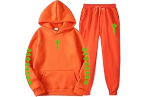 BFTHWY Outfit Junge Mode Gym Print Weich Weites Set Hooded Mit Taschen Langärmlige Outfit Junge Festival Overzised