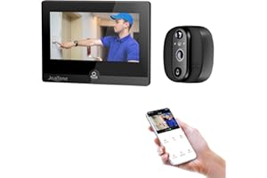JeaTone Mirilla Digital Puerta Wifi,Mirilla Puerta con Batería Recargable 5000mAh,Mirilla Digital con 1080P Camara Puerta Mirilla,PIR Detección de Movimiento,Audio Bidireccional,Ángulo de Visión 158°