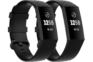 MAKACTUA Maspen Bracelet compatible avec Fitbit Charge 3/Fitbit Charge 4 Femme Homme Bracelet de rechange en silicone