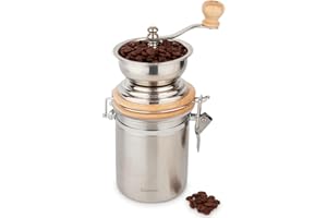 Easyworkz Molinillo de café manual con recipiente hermético, herramienta para molinillo de granos de café