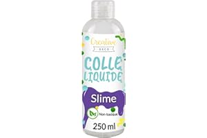 Creative Deco Colle Liquide pour Slime | 250 ml | Idéal pour Verre, Tissu, Carton, Bois, Papier | Parfait pour Bricolage et Loisir Creatif | Colle Enfant Scolaire | Non-Toxique et Transparent