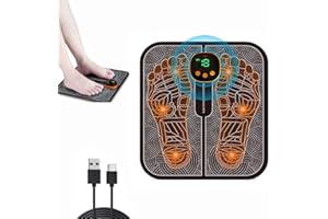 WUGEIN Masajeador de Pies Eléctrico, EMS para Masaje de pies, 8 Modos, 19 Niveles de Intensidad, Masajeador de Piernas Portátil, Aliviar el Dolor y la Circulación Sanguínea (Negro)