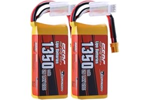 SUNPADOW 2 Pack 2S 7.4V Lipo Battery 1350mAh 20C Soft Pack with XT30 Plug for RC FPV Helicopter Airplane Drone Quadcopter Racing Hobby