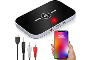 ‎RETOO Retoo Transmiter Bluetooth Adapter Odbiornik MP3 2 w 1 Bezprzewodowy nadajnik-odbiornik Kabel AUX 3,5 mm aptX Niski czas oczekiwania dla MP3 Głośnik HiFi TV PC System stereo Czarny