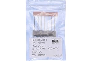 HUABAN 10 pièces 1N5404 Diode de redressement 3A 400V DO-201AD (DO-27) Axial 5404 3 Amp 400 volts