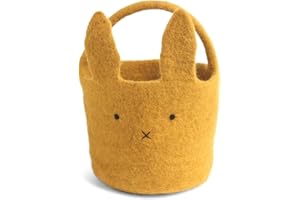 Én Gry & Sif Cestino pasquale coniglietto, nido di Pasqua da riempire o come decorazione pasquale, fatto a mano, cestino pasquale in feltro, giallo