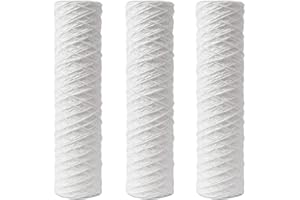 ULTRA SOFT WATER 3 Pack WRAS Approved Wound Sediment Filters 10" x 2.5" for Private Water Supplies, Bore Holes, Reverse Osmosis (25 Micron)