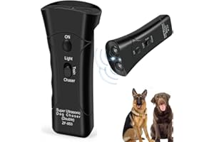 YurDoca Anti Barking Device - Bark Begone - Ultrasonic Dog Barking Deterrent & 3 in 1 Bark Control Tool, Pet Training Device, Handheld Trainer, Stop Barking & Repellent Indoor Outdoor (Black)