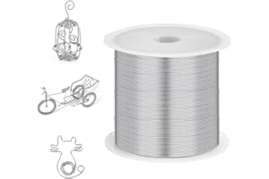 REFORUNG 1 Rollos Alambre para Cuentas 0.3mmx100m Alambre de Cobre para Joyería Plata Alambre de Metal Flexible Alambre para Abalorios Hilo de Alambre para Manualidades Joyas Collares Artesanía
